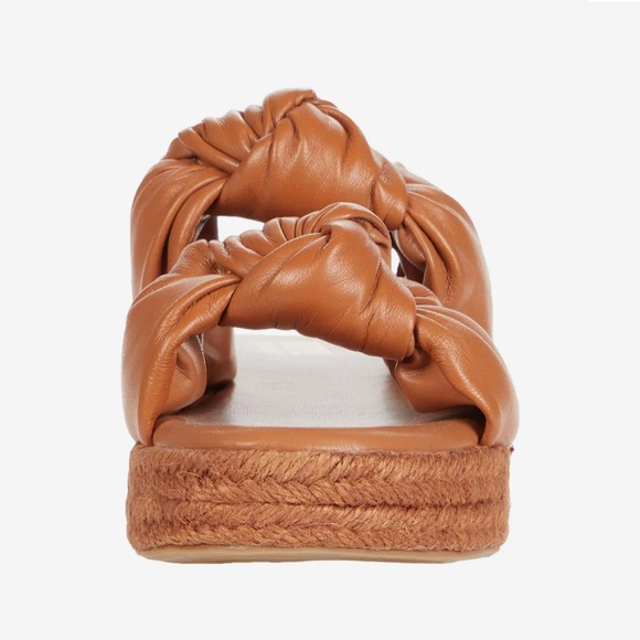 FARYL - Tania - Toffee Brown Platform Slip On Sandal Puffer Knot Straps … - Picture 3 of 11